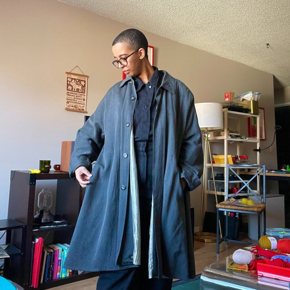 Marina Grey Mid-length Sport Trench Coat